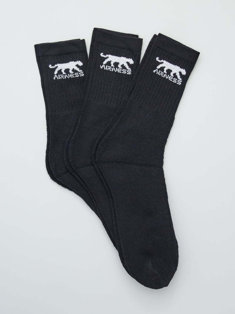 Lot de 3 paires de chaussettes 'Airness' noir - Kiabi