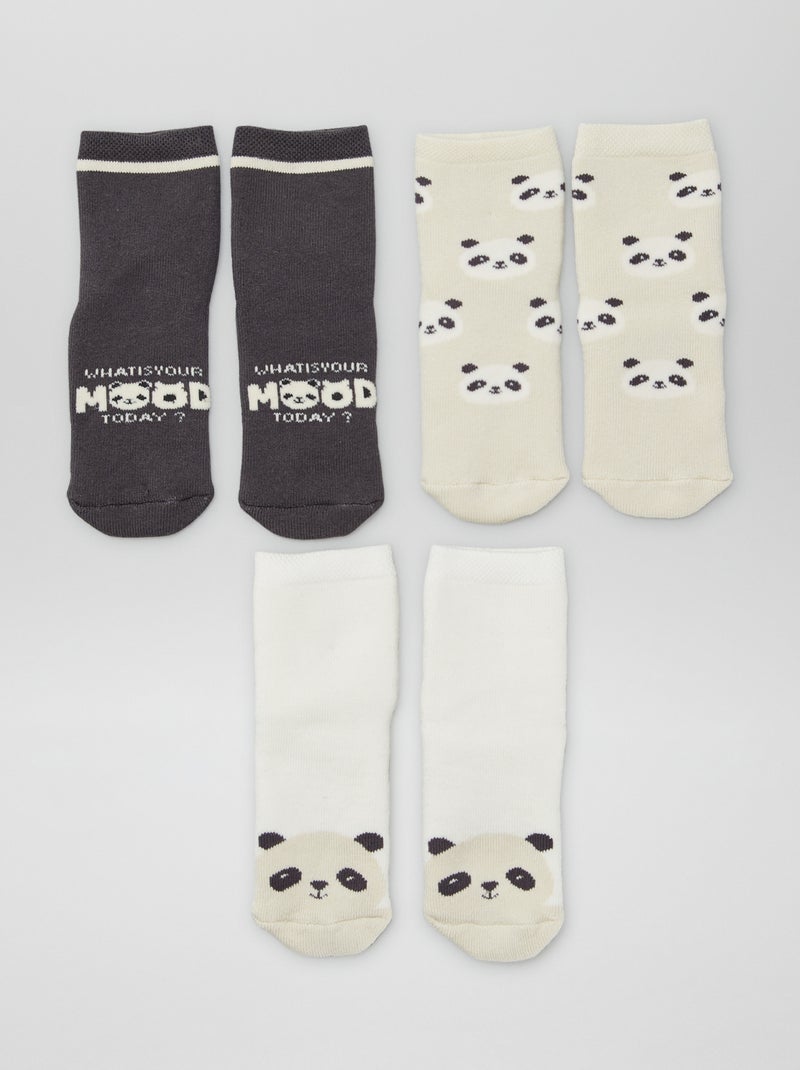 Lot de 3 paires de chaussettes antidérapantes Beige - Kiabi