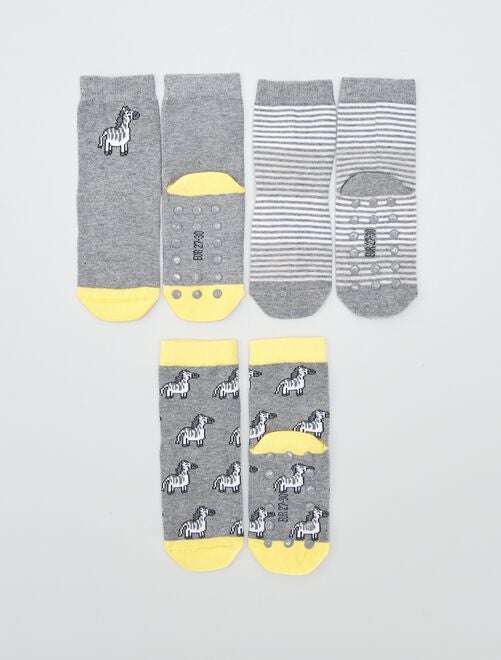 Chaussons-chaussettes avec semelles antidérapantes pour bébé fille 'ours'  discover peru beige foncé Zippy