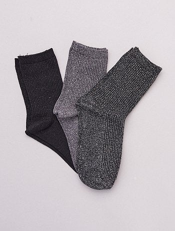 Lot de 3 paires de chaussettes avec fils brillants