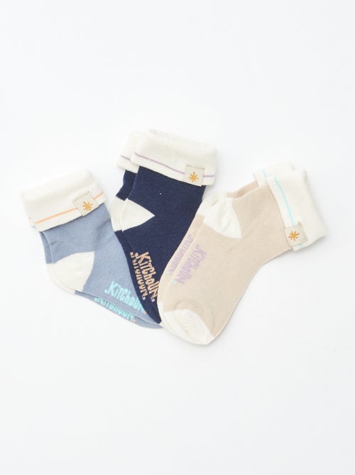 Lot de 3 paires de chaussettes avec revers - Kitchoun - Kiabi