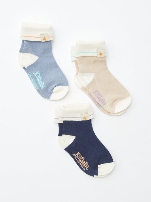 Lot de 3 paires de chaussettes avec revers - Kitchoun - Kiabi
