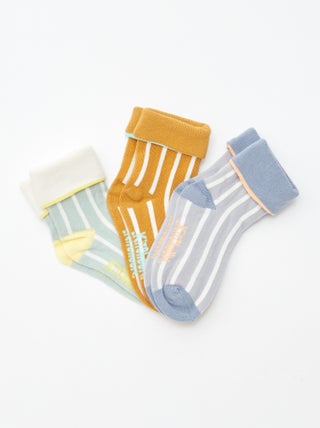 Lot de 3 paires de chaussettes avec revers - Kitchoun