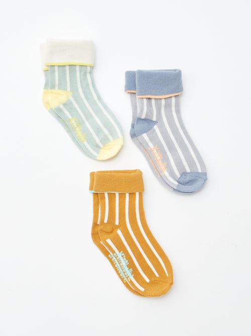 Lot de 3 paires de chaussettes avec revers - Kitchoun - Kiabi