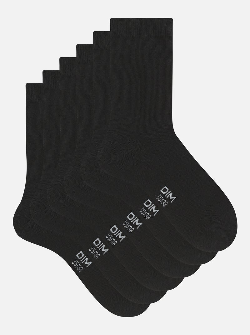 Lot de 3 paires de chaussettes Basic Coton Noir - Kiabi
