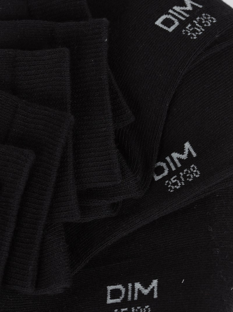 Lot de 3 paires de chaussettes Basic Coton Noir - Kiabi