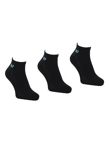 LOT DE 3 PAIRES DE CHAUSSETTES BASSES WILSON NOIR