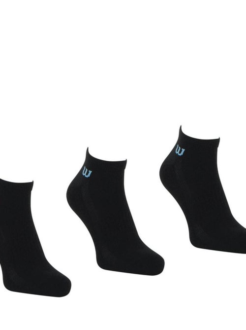 LOT DE 3 PAIRES DE CHAUSSETTES BASSES WILSON NOIR - Kiabi