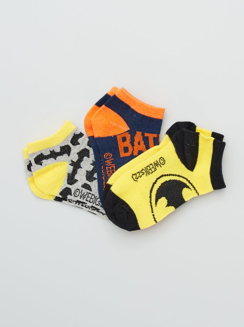 Lot de 3 paires de chaussettes 'Batman' jaune - Kiabi