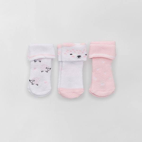 Lot De 3 Paires De Chaussettes Bebe Bebe Fille Rose Kiabi 4 00