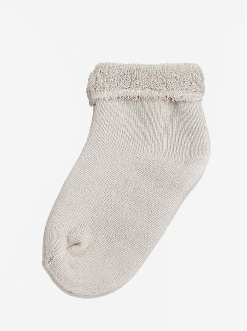 Lot De 3 Paires De Chaussettes Beige Et Blanc (0-3 Mois) - Kiabi