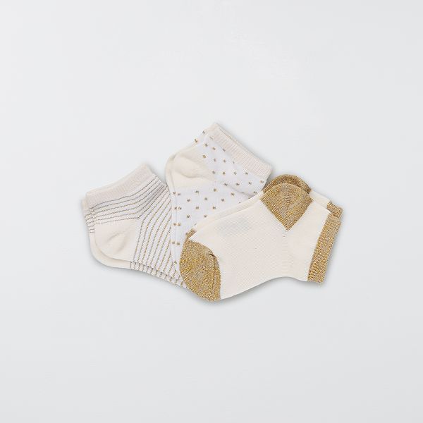 Lot De 3 Paires De Chaussettes Bebe Fille Beige Kiabi 4 00