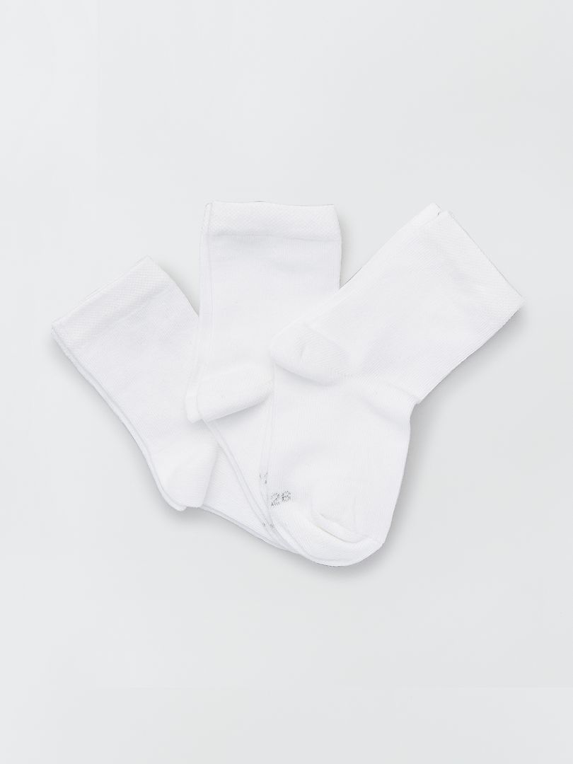 Lot de 3 paires de chaussettes blanc - Kiabi