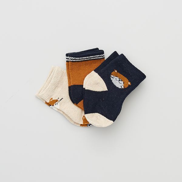 Lot De 3 Paires De Chaussettes Bebe Garcon Bleu Kiabi 5 00