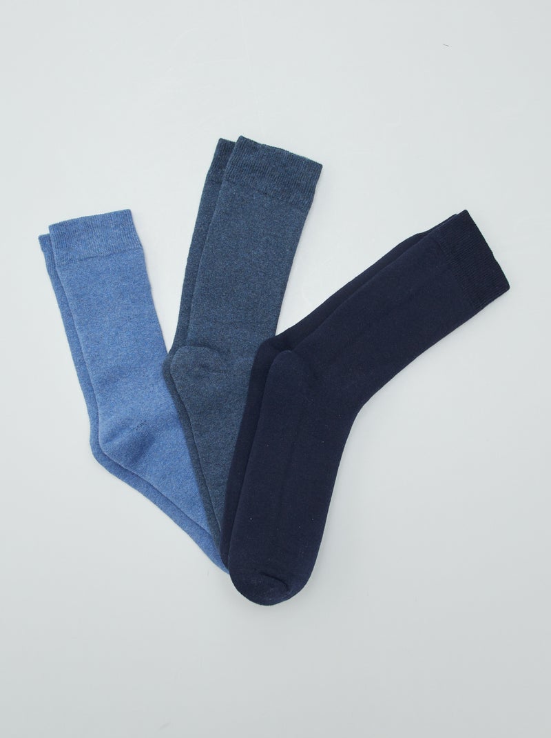 Lot de 3 paires de chaussettes Bleu - Kiabi