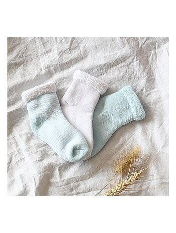 Lot De 3 Paires De Chaussettes Bleu Et Blanc (0-3 Mois)