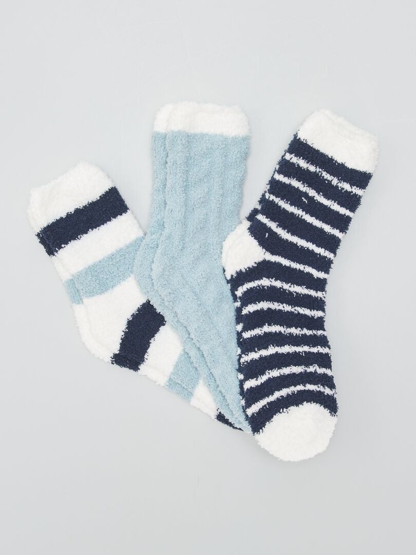 Chaussettes, 3 paires de chaussettes de sol chaudes de Noël en hiver (bleu  + gris + curry) bleu + gris + curry - Cdiscount Sport