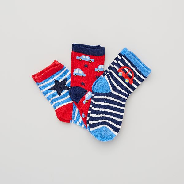 Lot De 3 Paires De Chaussettes Bebe Garcon Bleu Rouge Kiabi 4 00