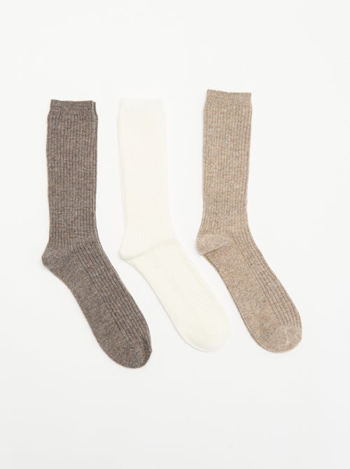 Lot de 3 paires de chaussettes chaudes - Kiabi