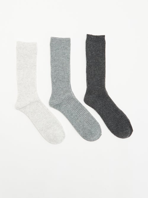 Lot de 3 paires de chaussettes chaudes - Kiabi