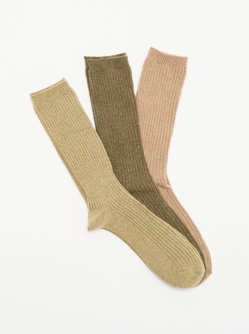 Lot de 3 paires de chaussettes chaudes - Kiabi