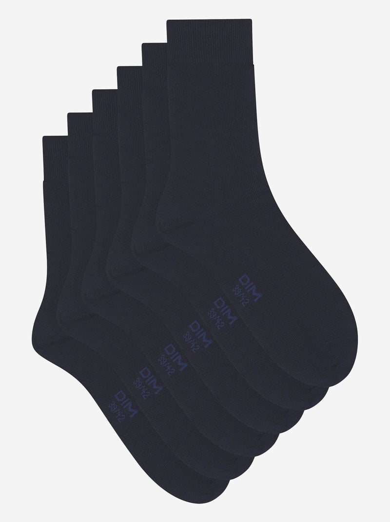 Lot de 3 paires de chaussettes Coton Bleu marine - Kiabi