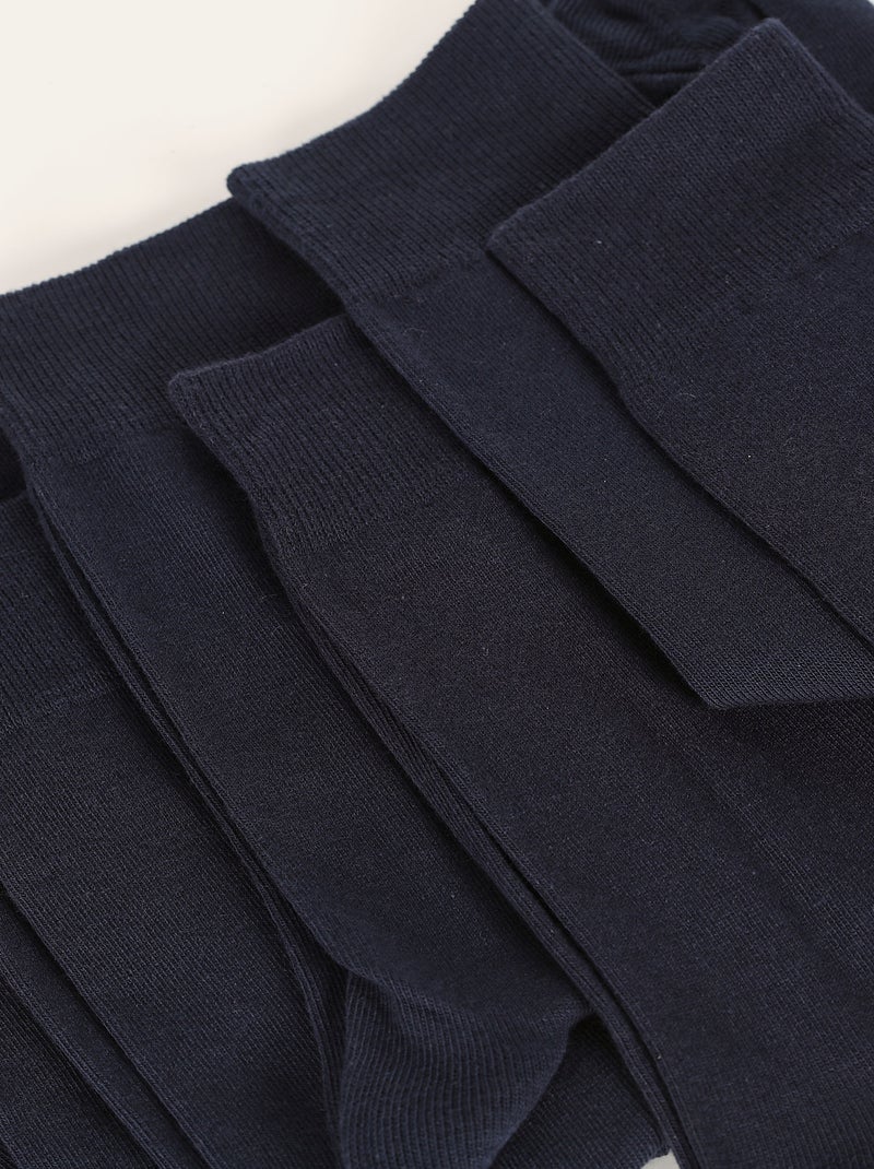 Lot de 3 paires de chaussettes Coton Bleu marine - Kiabi