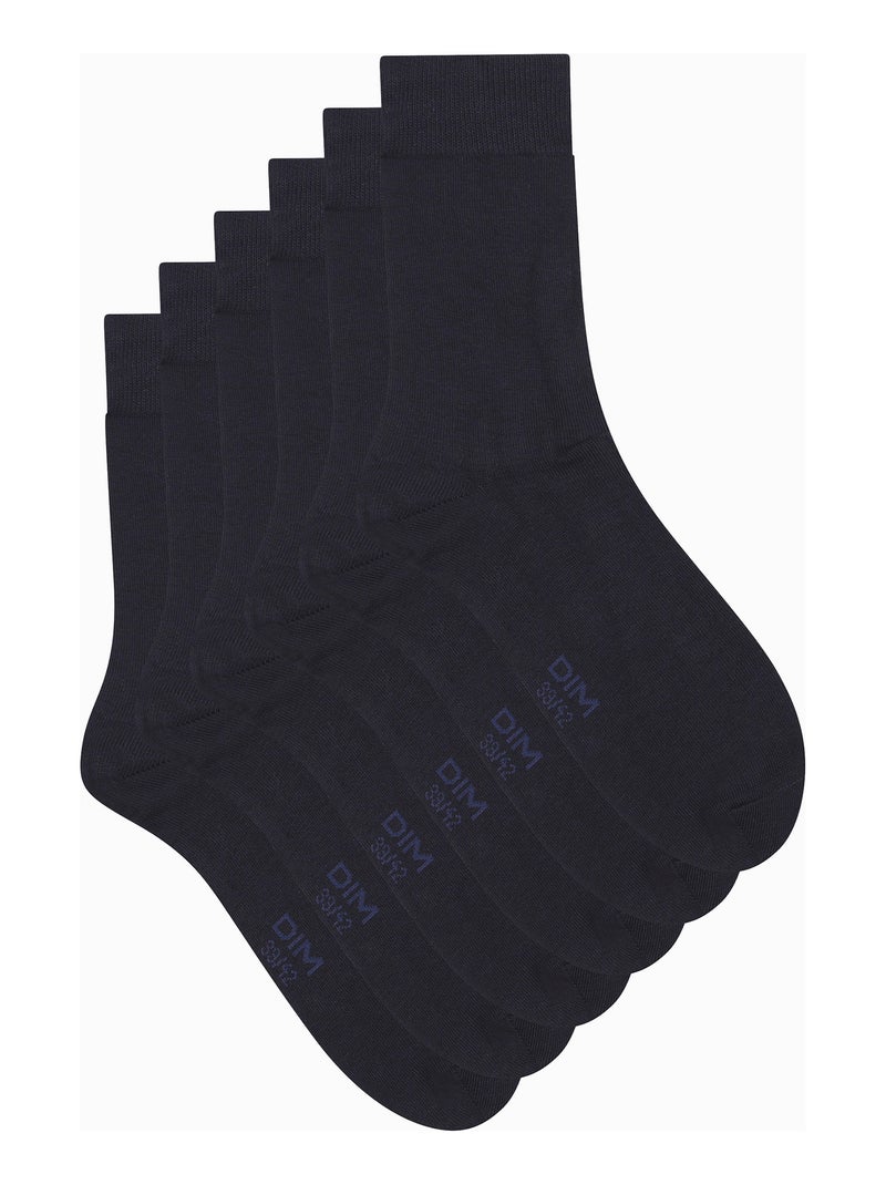 Lot de 3 paires de chaussettes Coton Bleu marine - Kiabi