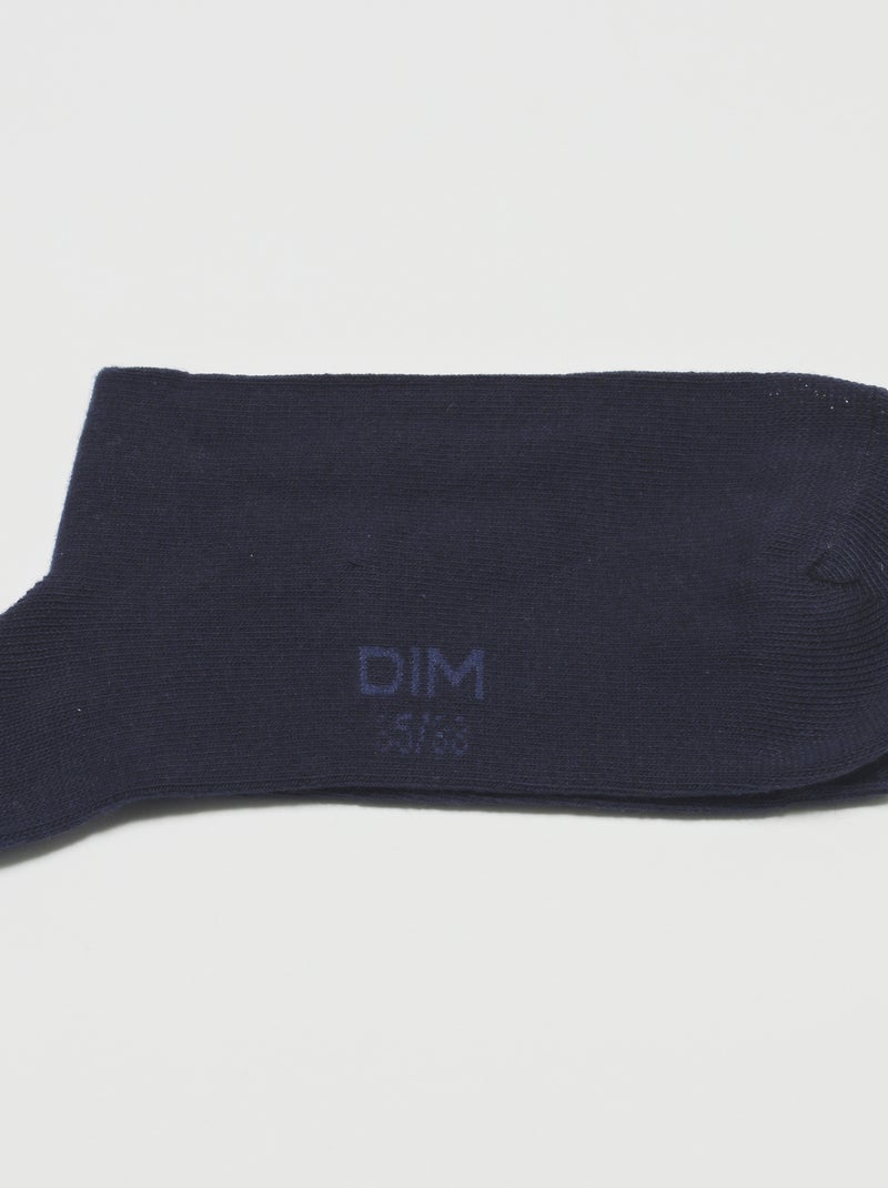 Lot de 3 paires de chaussettes Coton Bleu marine - Kiabi