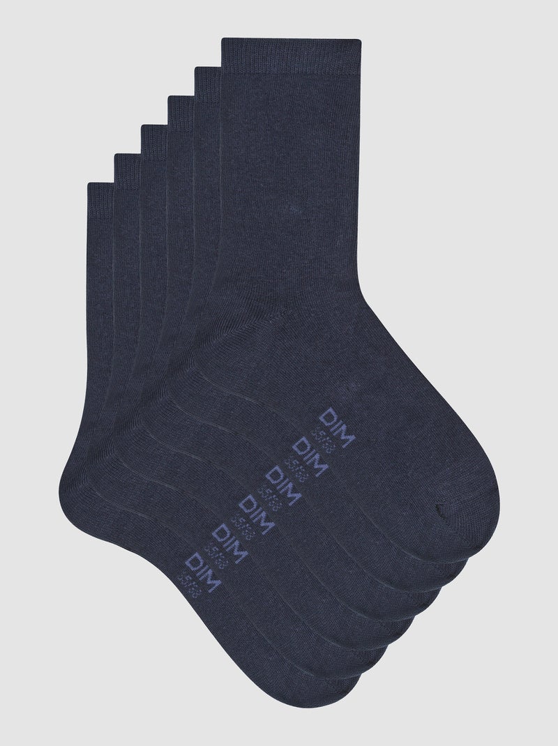 Lot de 3 paires de chaussettes Coton Bleu marine - Kiabi