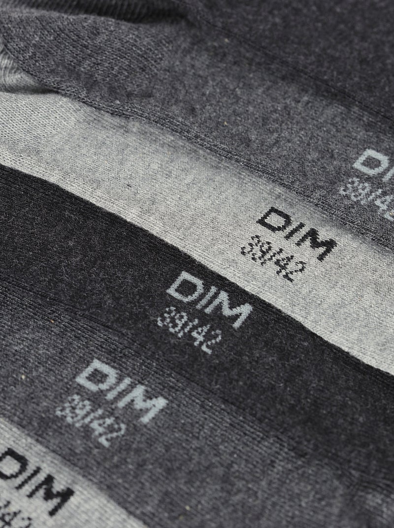 Lot de 3 paires de chaussettes Coton Gris chiné - Kiabi