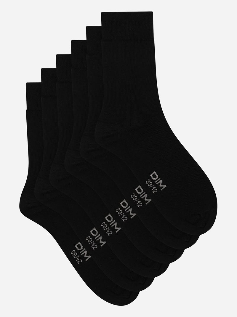 Lot de 3 paires de chaussettes Coton Noir - Kiabi