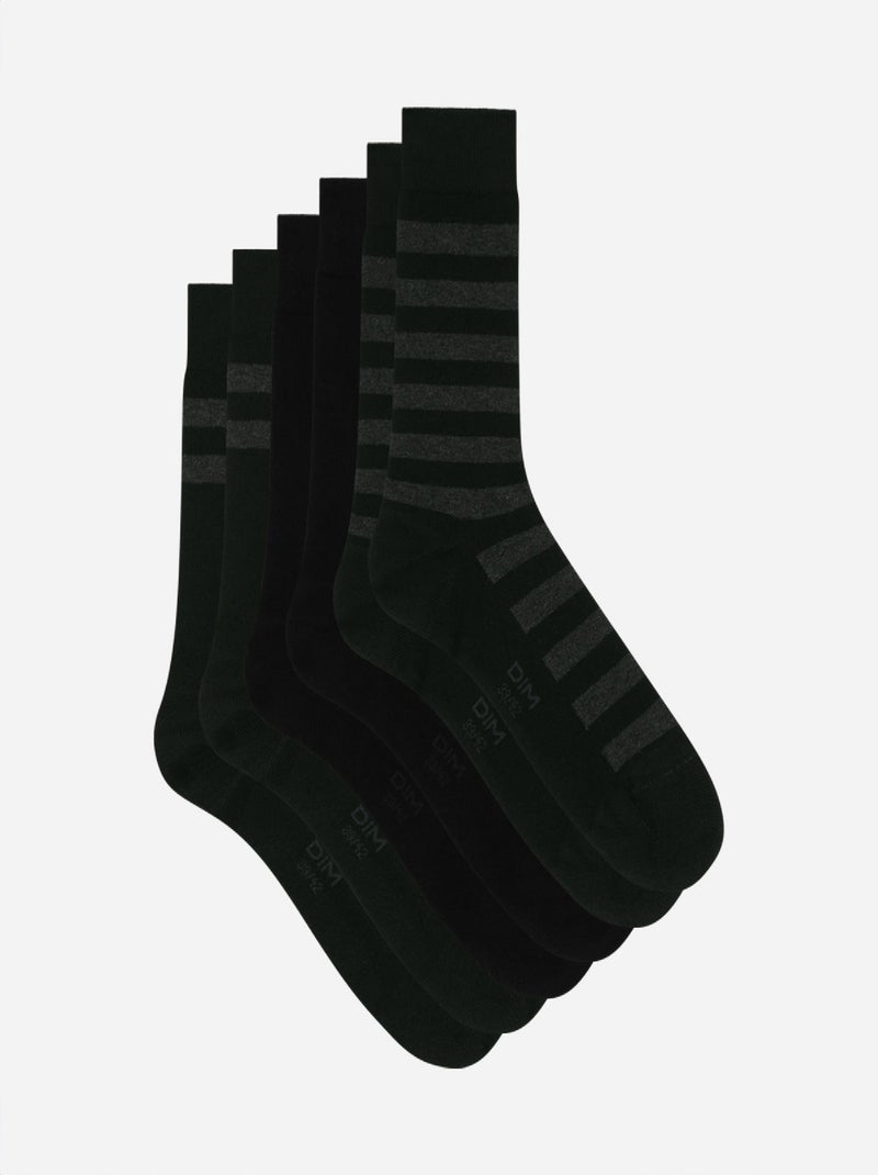 Lot de 3 paires de chaussettes Coton Style Noir - Kiabi