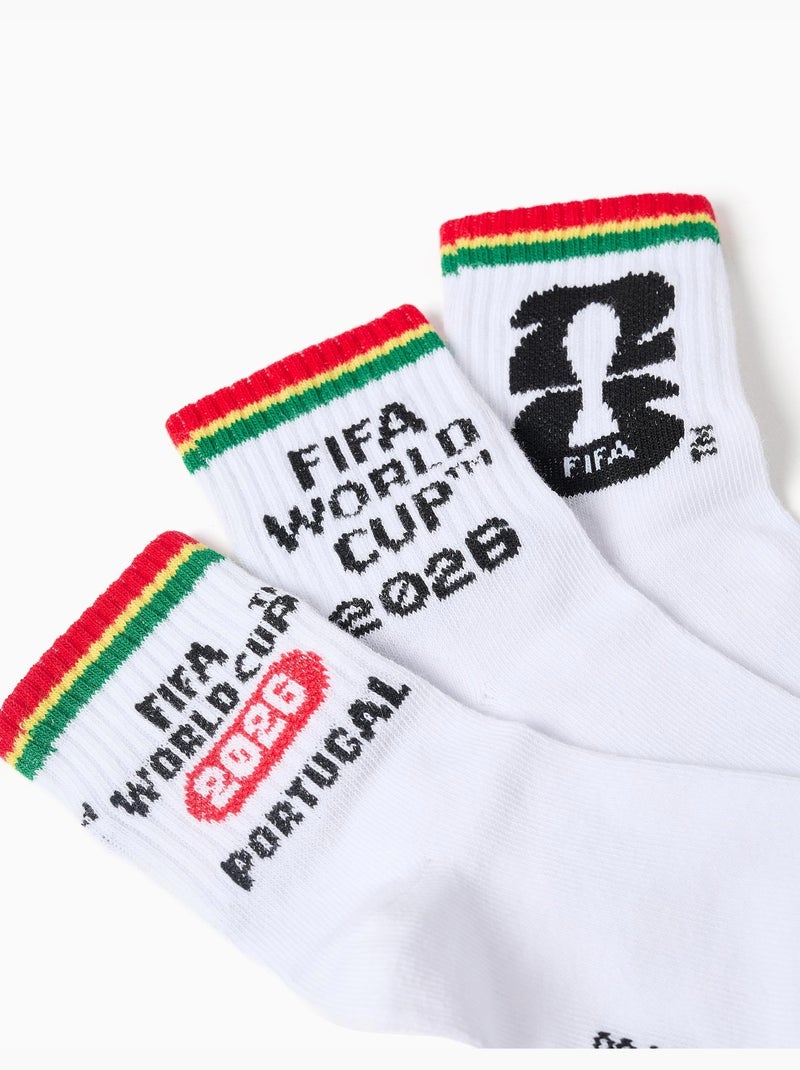 Lot de 3 paires de chaussettes Coupe du Monde de la FIFA 2026 Blanc - Kiabi