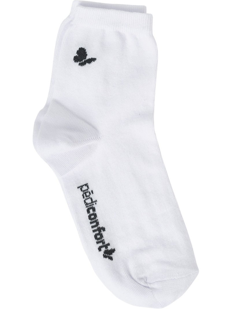 Lot de 3 paires de chaussettes courtes - PEDICONFORT Blanc Gris Noir - Kiabi