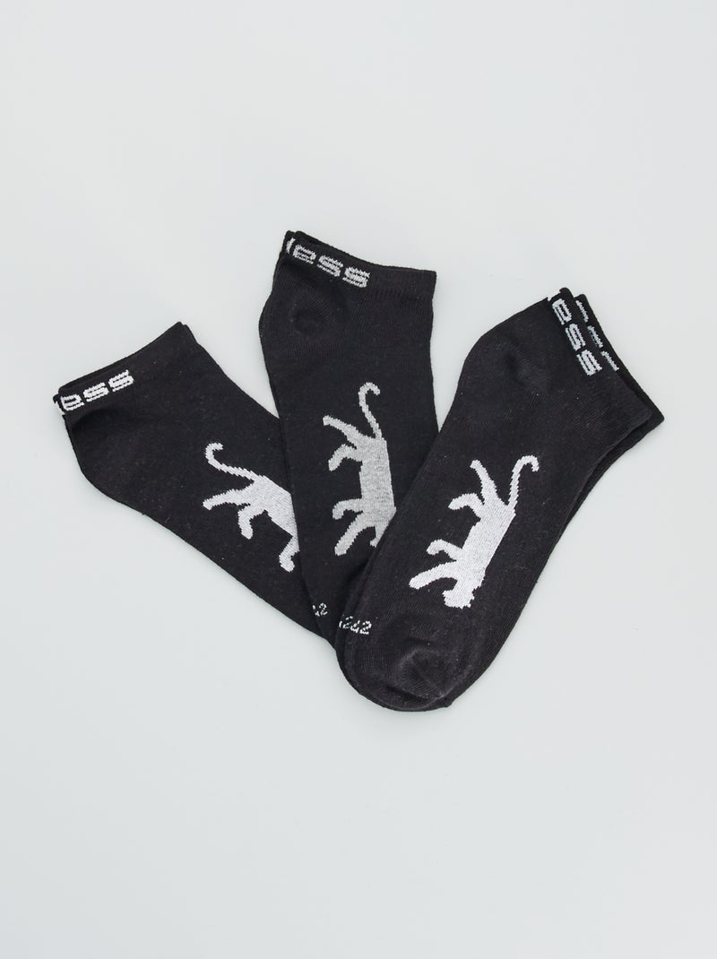 Lot de 3 paires de chaussettes courtes 'Airness' noir - Kiabi