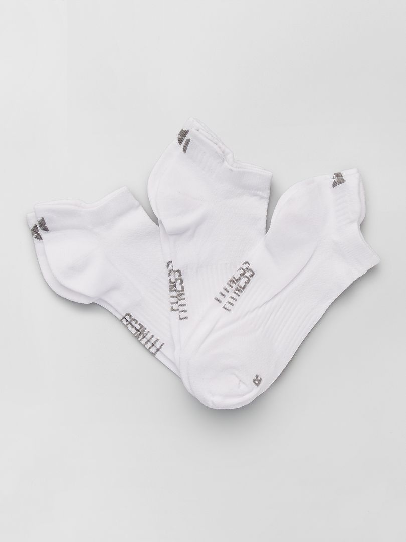 Lot de 3 paires de chaussettes courtes blanc - Kiabi