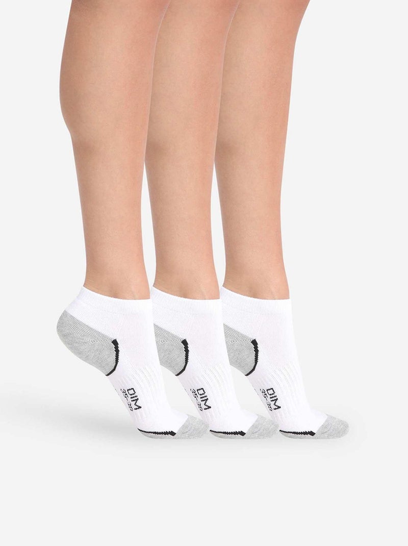 Lot de 3 paires de chaussettes courtes 'Dim' Blanc - Kiabi