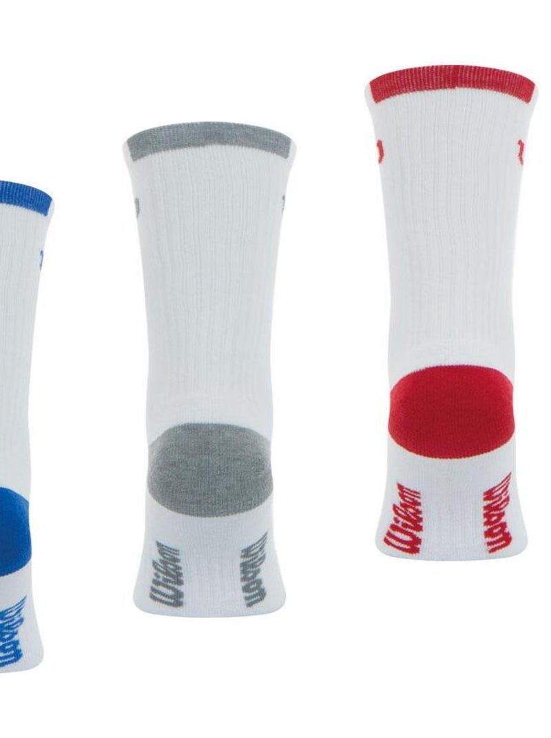 Lot de 3 paires de chaussettes Crew Homme Wilson Blanc - Kiabi