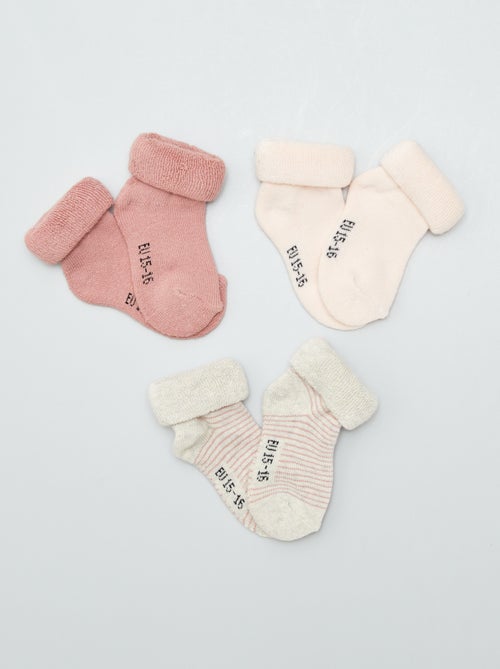 Lot de 3 paires de chaussettes de naissance - Kiabi