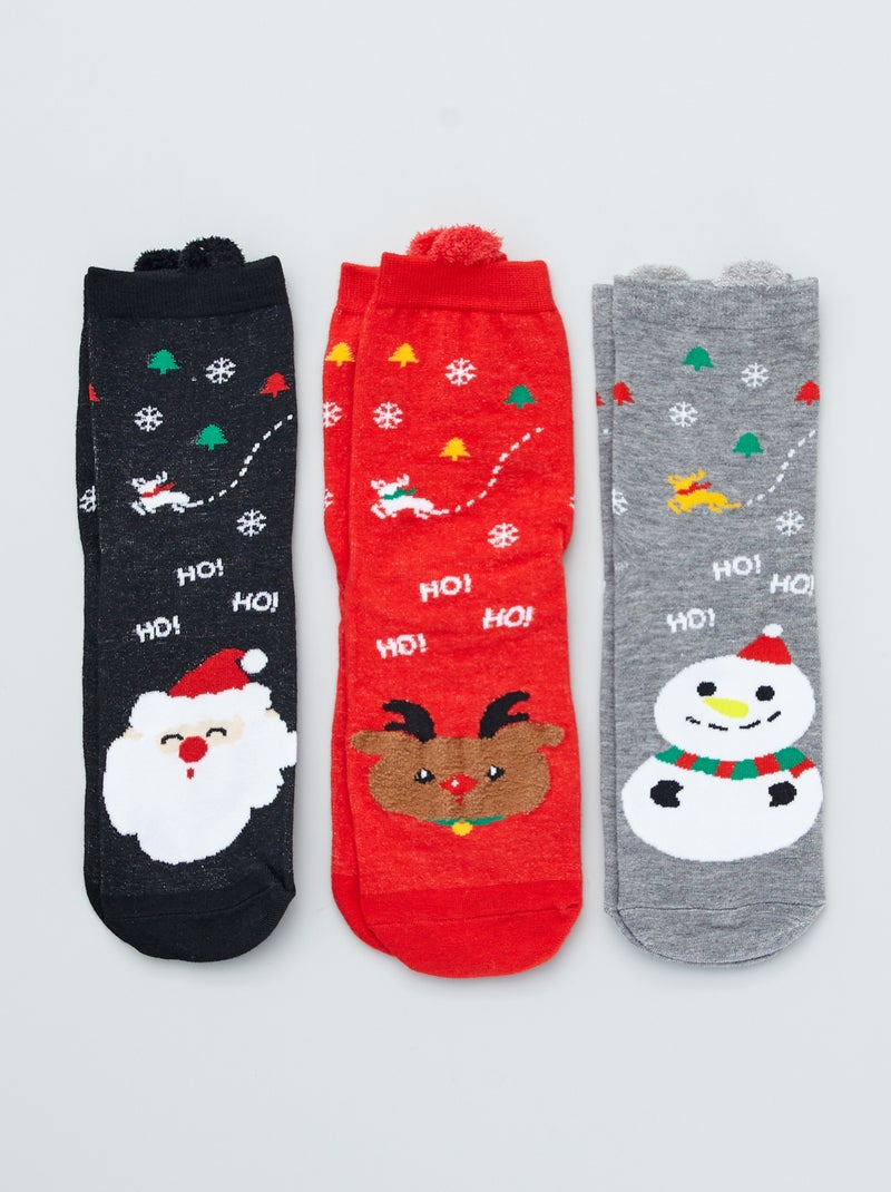 Lot de 3 paires de chaussettes de noel Beige - Kiabi