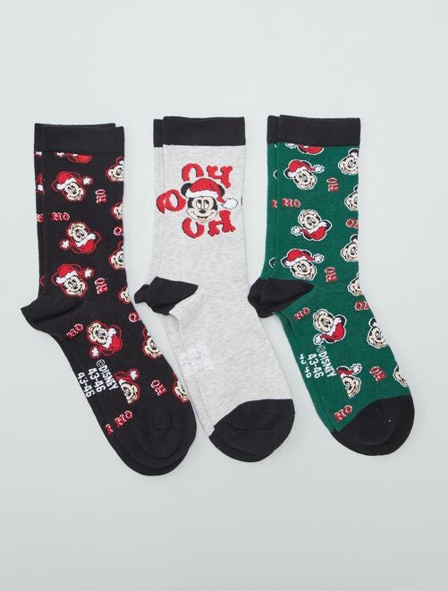 Lot de 3 paires de chaussettes de Noël 'Mickey' - Kiabi