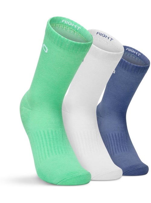 Lot de 3 paires de chaussettes de padel mi-mollet padel homme et femme vira cele - Kiabi