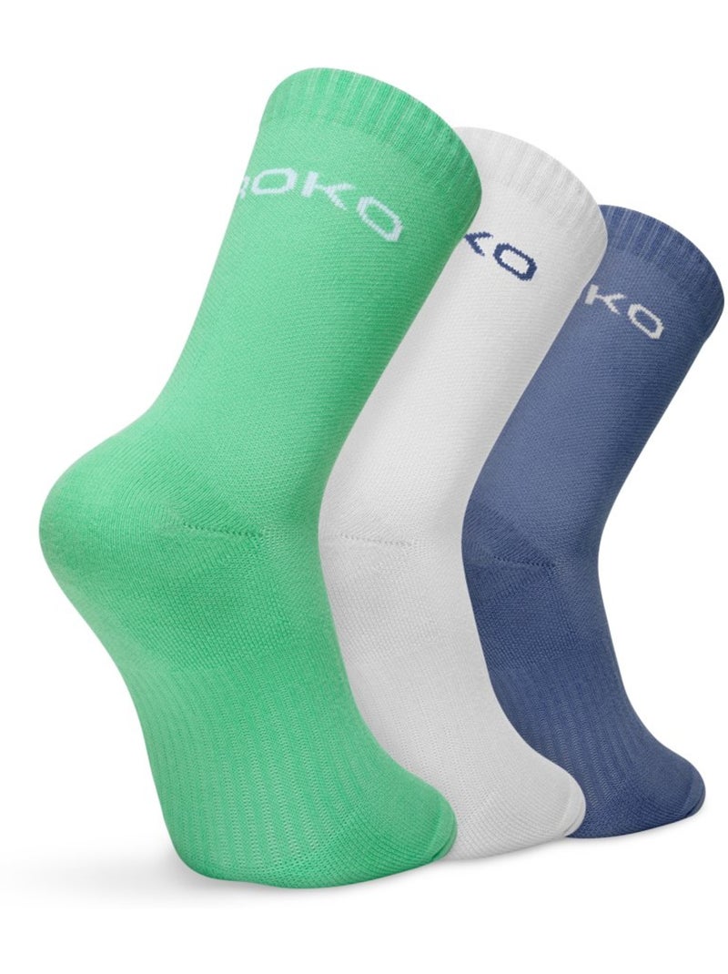 Lot de 3 paires de chaussettes de padel mi-mollet padel homme et femme vira cele Blanc - Kiabi