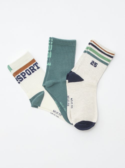 Lot de 3 paires de chaussettes de tennis - Kiabi