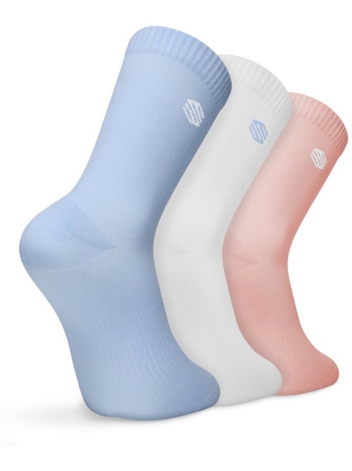 Lot de 3 paires de chaussettes de tennis mi-mollet tennis homme et femme 3motion - Kiabi Lot de 3 paires de chaussettes de tennis mi-mollet tennis homme et femme 3motion - Kiabi