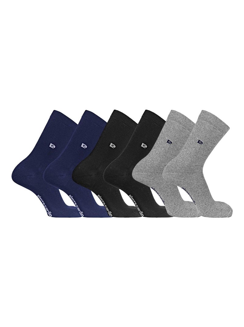 Lot de 3 Paires de chaussettes de ville unies modèle PC 00399 Pierre Cardin Gris - Kiabi