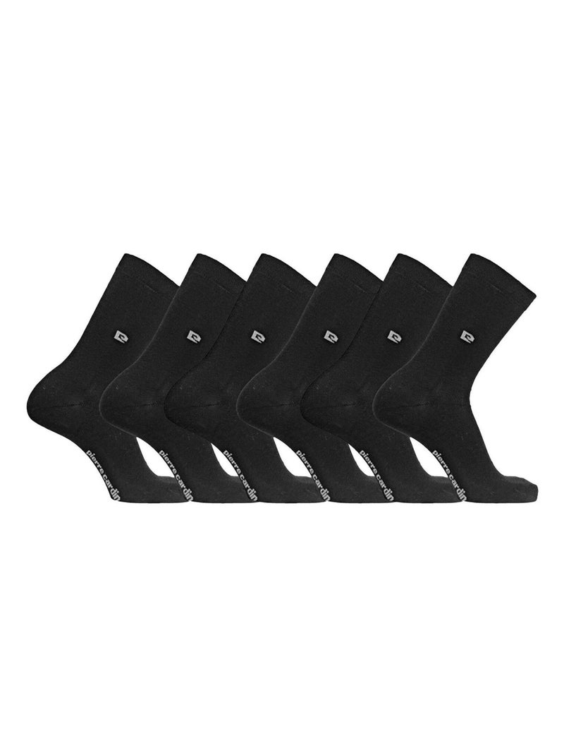 Lot de 3 Paires de chaussettes de ville unies modèle PC 00399 Pierre Cardin Noir - Kiabi