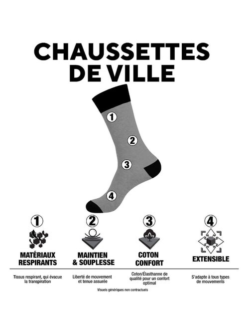 Lot de 3 Paires de chaussettes de ville unies modèle PC 00399 Pierre Cardin - Kiabi