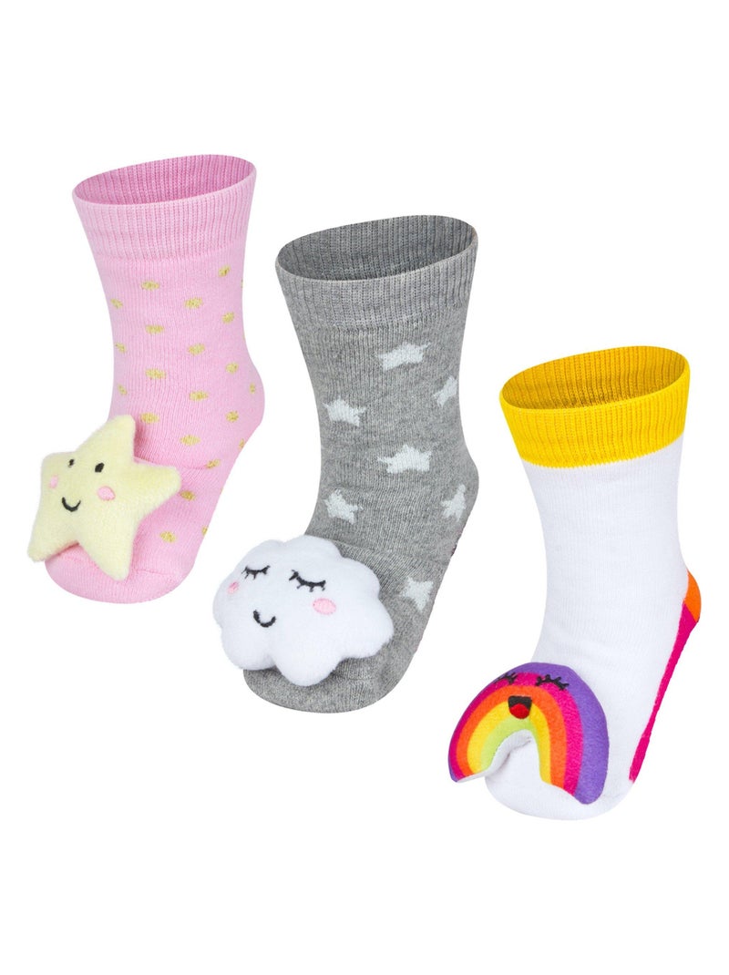 Lot de 3 paires de chaussettes d'éveil, Céleste Soxo Multicolore - Kiabi